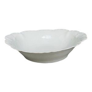 Rex Bavaria Gravy Boat Scalloped Porcelain White Vintage Serving Bowl 10" x 8"